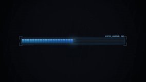 A sleek, futuristic loading bar with blue segments against a dark, minimalist background, indicating progress or data transfer. - Powered by Shutterstock - Get 15% off with code: PIKWIZARD15