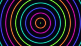 Colorful concentric pulsing rings expanding animation rainbow ripple glow effect abstract motion background - Powered by Shutterstock - Get 15% off with code: PIKWIZARD15