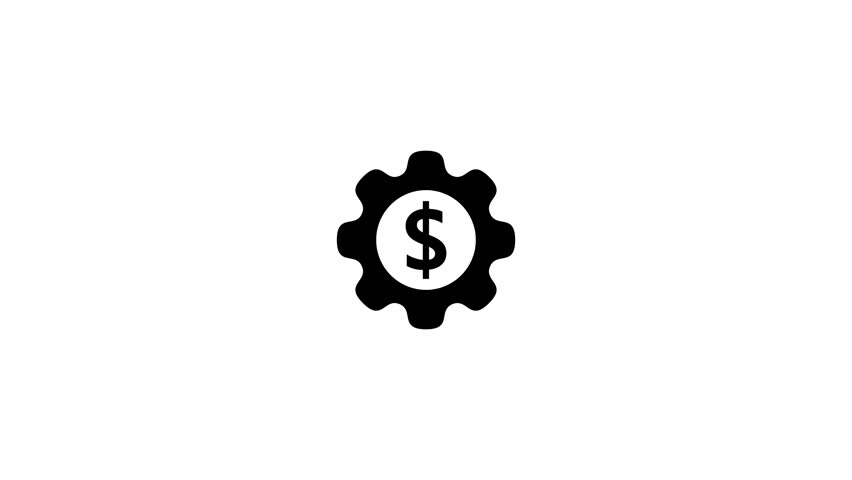 Flat vector icon concept of gear on grey background