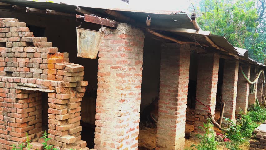 Traditional Mud House in Rural India Exterior View