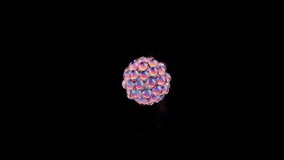 Spherical molecular cluster with iridescent glass textures floats in a dark void representing biological innovation and scientific research in a futuristic laboratory - Powered by Shutterstock - Get 15% off with code: PIKWIZARD15