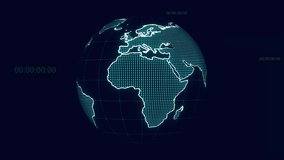 Digital globe combines binary code and circuit elements. Futuristic digital globe visualizes earth on dark blue. Digital globe integrates tech visuals seamlessly. - Powered by Shutterstock - Get 15% off with code: PIKWIZARD15