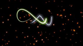 Abstract glowing light trails in neon green and white form an infinity symbol against a dark background filled with bokeh lights. - Powered by Shutterstock - Get 15% off with code: PIKWIZARD15