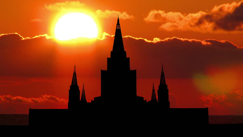 California Oakland Mormon perfect sunset.

