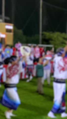 Japanese Bon Odori Festival Dance Performance at Night Summer Event