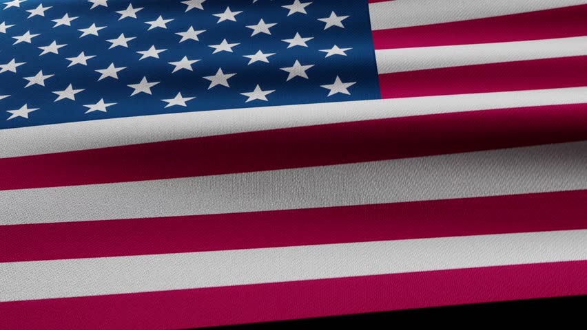 4K USA American flag textured background loop, ideal for patriotic videos, animations, and national-themed designs.