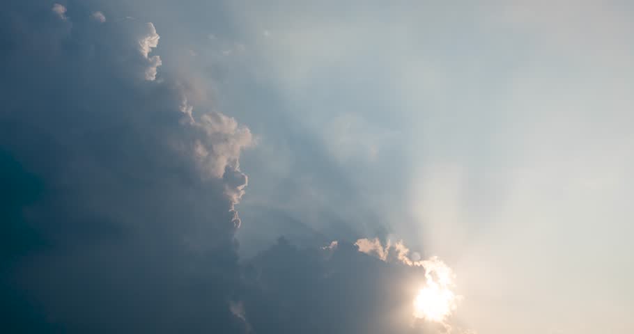 Heavy Dark Storm Clouds Blocking the Sun Over an Overcast Rainy Sky