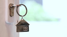 keys with house key ring on the door, real estate agency, buy house - Powered by Shutterstock - Get 15% off with code: PIKWIZARD15