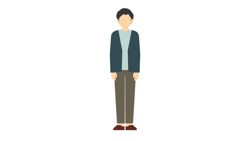 Flat illustration animation: Man bowing