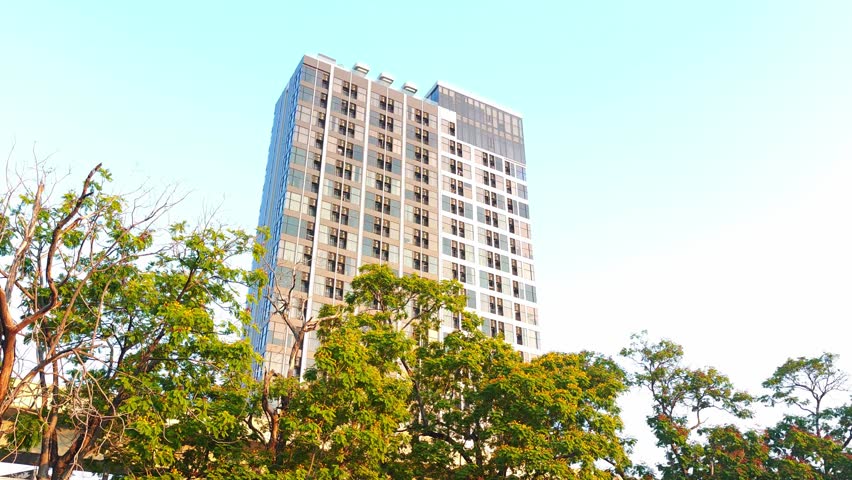 Condominium building, in the city.
