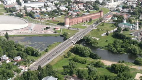 Aerial View of Kolomna City and River