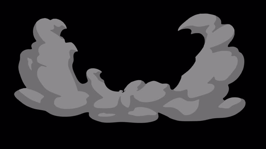 Wide Gray Smoke Cartoon Plume