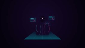 4K Seamless Loop Faceless AI Worker using VR AR Headset interacting with Hologram - Powered by Shutterstock - Get 15% off with code: PIKWIZARD15