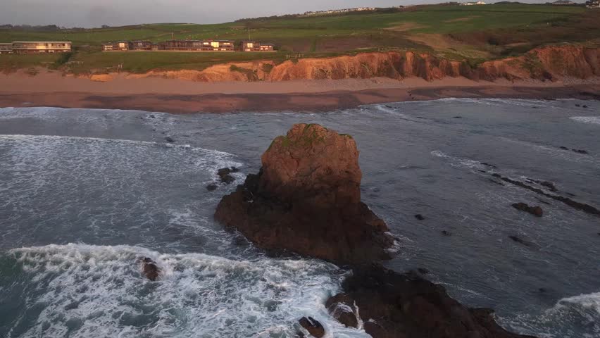 Sunset time at Black Rock on the Cornwall beaches