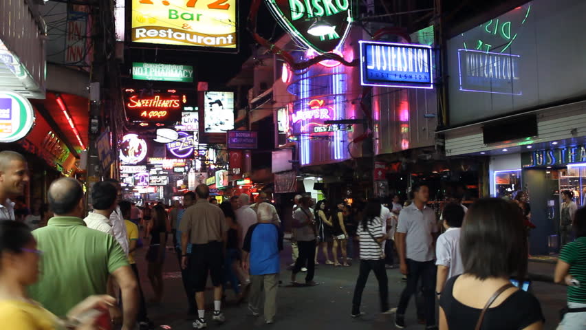 pattaya city thailand walking street Stock Footage Video (100% Royalty ...