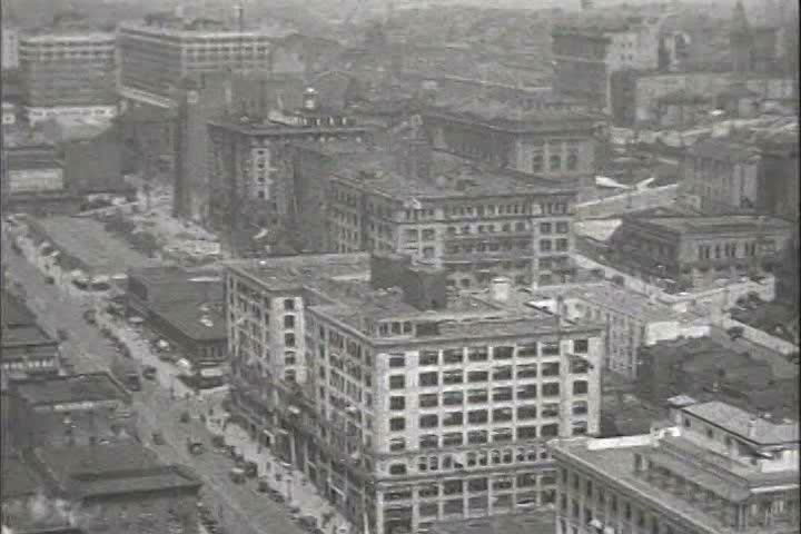 1910s - Seattle, Washington 1917 - Cityscape, busy street scenes and trolleys