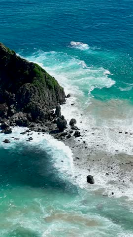 Seaside scenic vulcan mountain and beach at archipelago of Fernando de Noronha Brazil. Tropical islands at Fernando de Noronha archipelago. Vacation travel. Tropical destination.