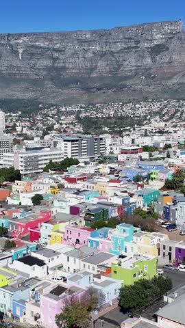 Bo Kaap Skyline At Cape Town In Western Cape South Africa. Town Scenery. Coast Cityscape. Cape Town At Western Cape South Africa. Tourism Travel. Downtown Skyline.