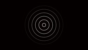 Minimalist concentric circles animation, pulsing white rings on black background, abstract motion loop - Powered by Shutterstock - Get 15% off with code: PIKWIZARD15