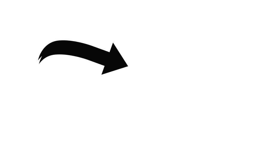 Black Hand Drawn Marker Arrow Pointing White Background,