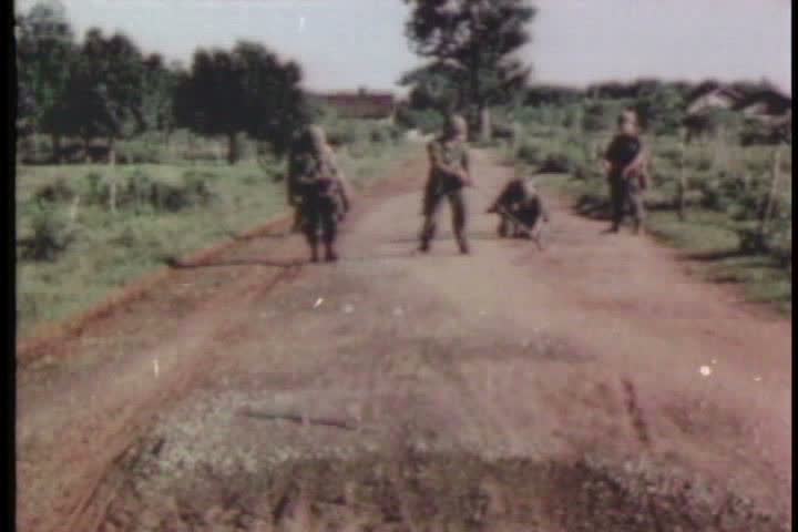 1960s - US troops in Chanhu Luu Village, Vietnam, 1960s.