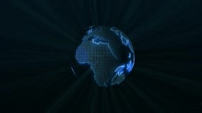 Digital earth globe animation with glowing light rays. Digital earth globe blue technology. Digital earth globe global communication graphic. - Powered by Shutterstock - Get 15% off with code: PIKWIZARD15