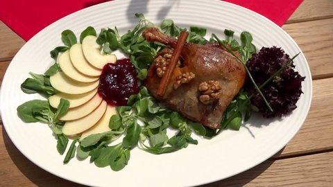 Duck dish on plate