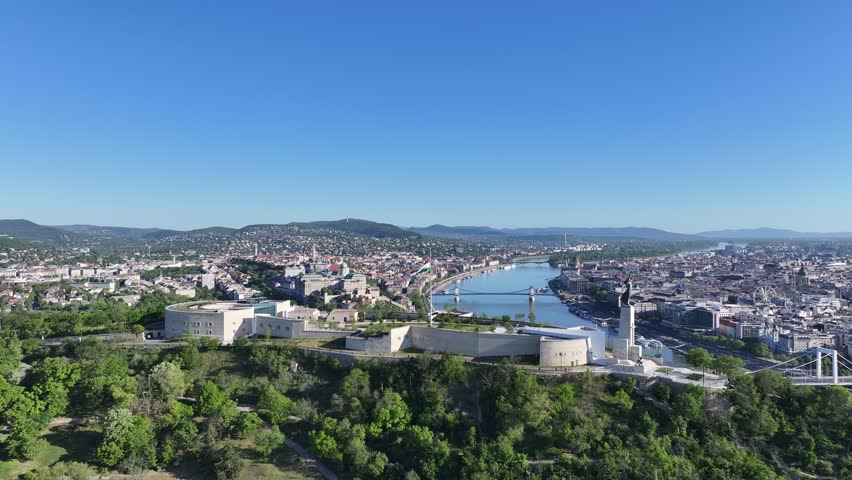 Aerial view of Cittadella Castle in Budapest