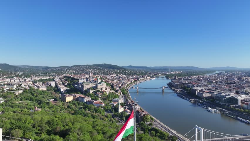 Aerial view of Cittadella Castle in Budapest
