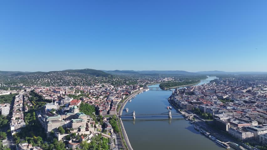 Aerial view of Cittadella Castle in Budapest
