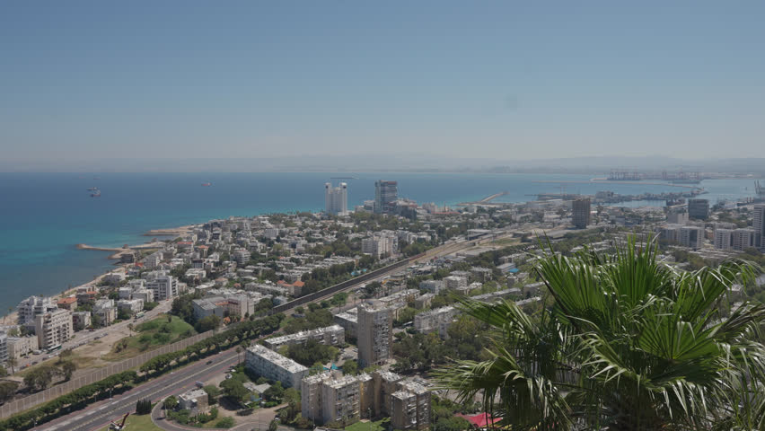 Haifa city high angle view during day