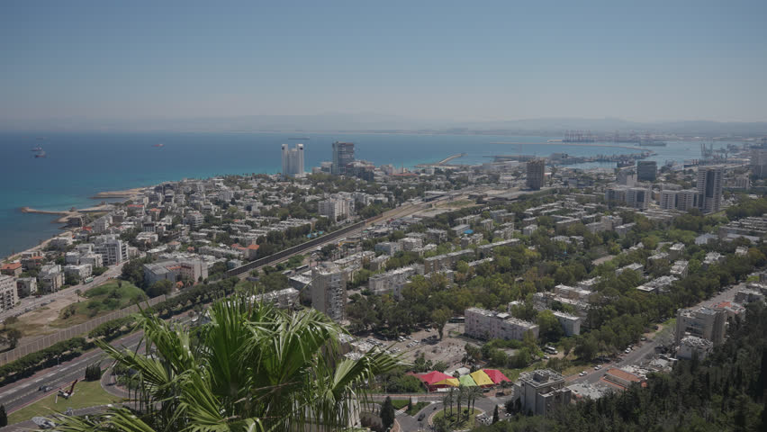 Haifa city high angle view during day