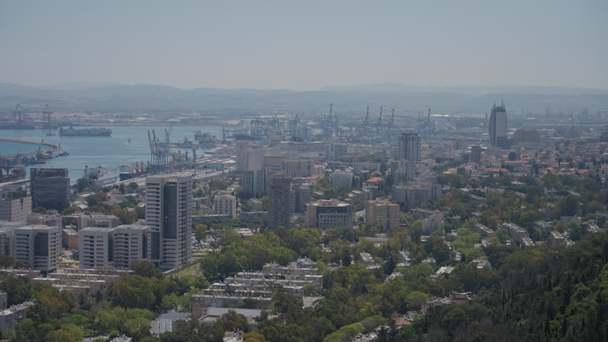 Haifa city high angle view during day