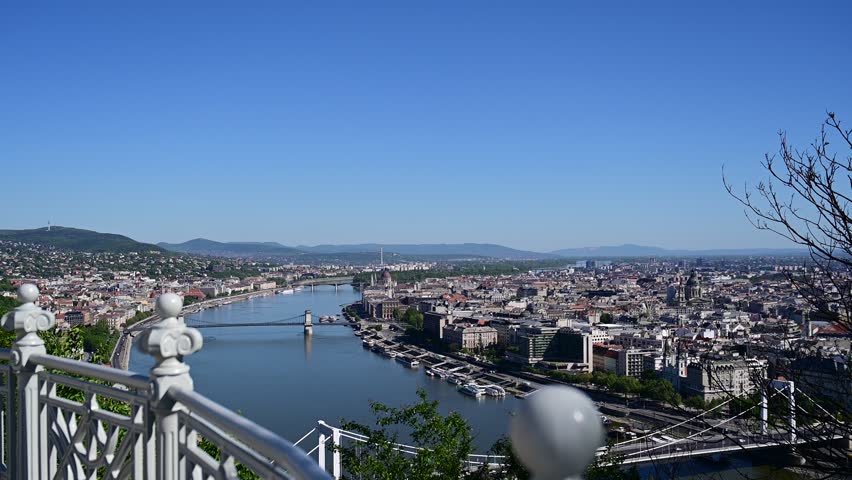 Gellért Hill overlooks the city of Budapest