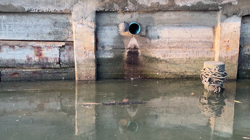 Drainage Pipe Emptying into the River