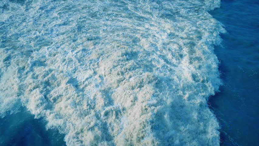 Back Of Ship POV Sailing Then Slowing Down