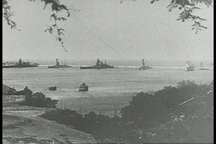 1940s - Newsreel story: Eyewitness footage of British-French naval fight at Oran, Algeria