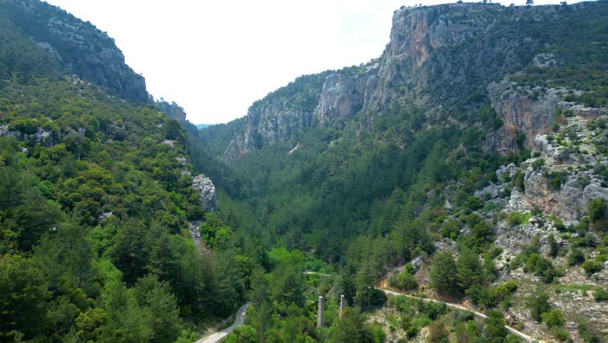 Scenic Landscape with Mountains and Valley Road