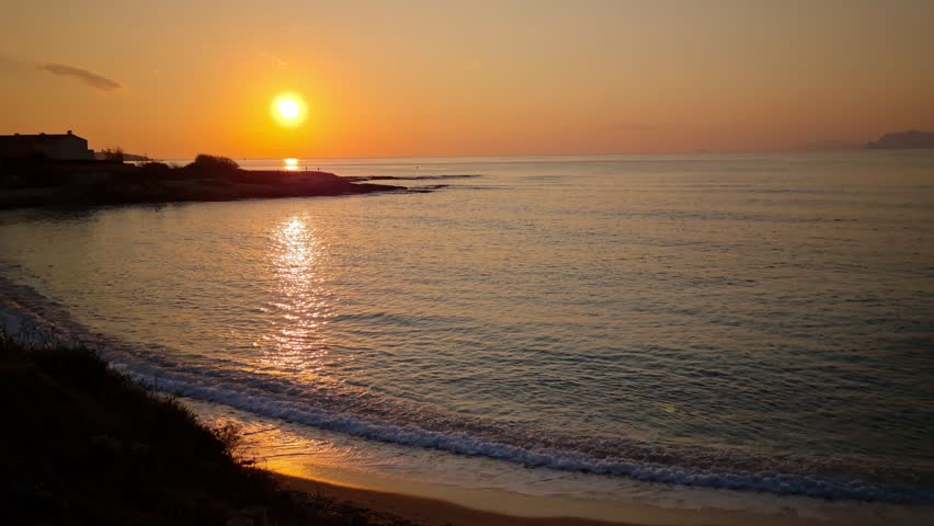 A sunset over the ocean