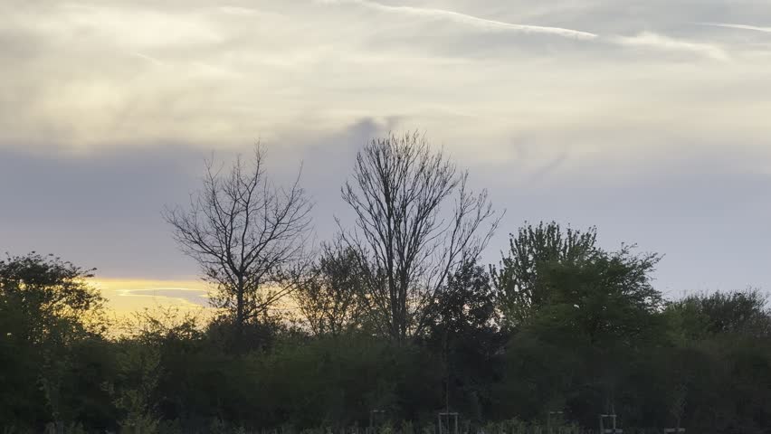 Beautiful sunset at a village outside the country park