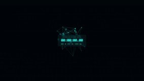 Digital timer counting up with abstract network node visualization, data processing interface. - Powered by Shutterstock - Get 15% off with code: PIKWIZARD15