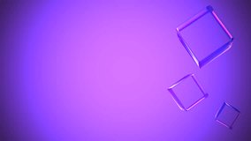 Abstract 3D render showcases glowing, iridescent glass cubes slowly rotating and floating against a vibrant purple gradient, creating a modern seamless loop animation. - Powered by Shutterstock - Get 15% off with code: PIKWIZARD15