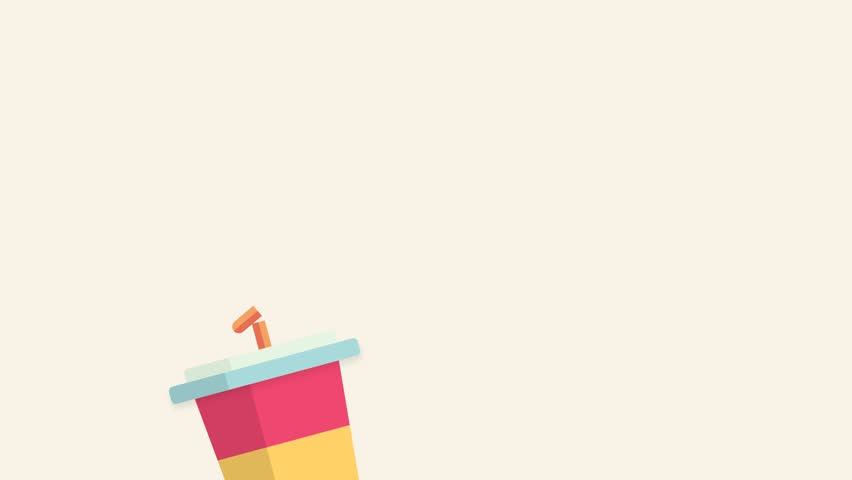 Minimalist flat vector illustration of a classic cheeseburger and a soft drink cup with a straw Perfect for food delivery apps restaurant marketing or digital menu design content