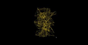  Abstract 3D animation of a golden wireframe structure morphing on a black background. - Powered by Shutterstock - Get 15% off with code: PIKWIZARD15