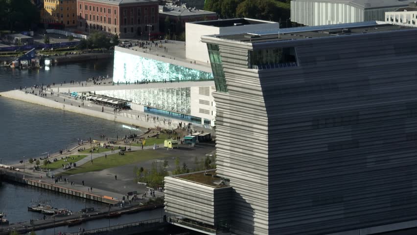 Oslo, Norway,  Munch Museum and Operahuset in the Harbour of Oslo