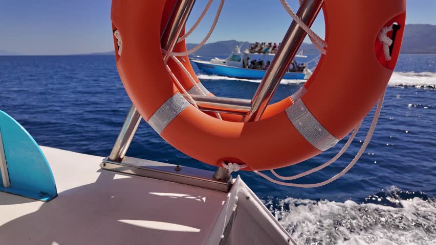 Sailing boat on blue sea – summer travel, yacht vacation, ocean adventure and freedom concept.	
