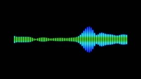 Animated colorful glowing equalizer music visualizer with vertical bars in blue and green hues oscillating on a dark black background for audio projects - Powered by Shutterstock - Get 15% off with code: PIKWIZARD15