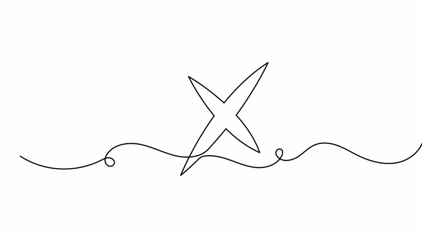 Cross mark vector animation with a simple hand drawn aesthetic