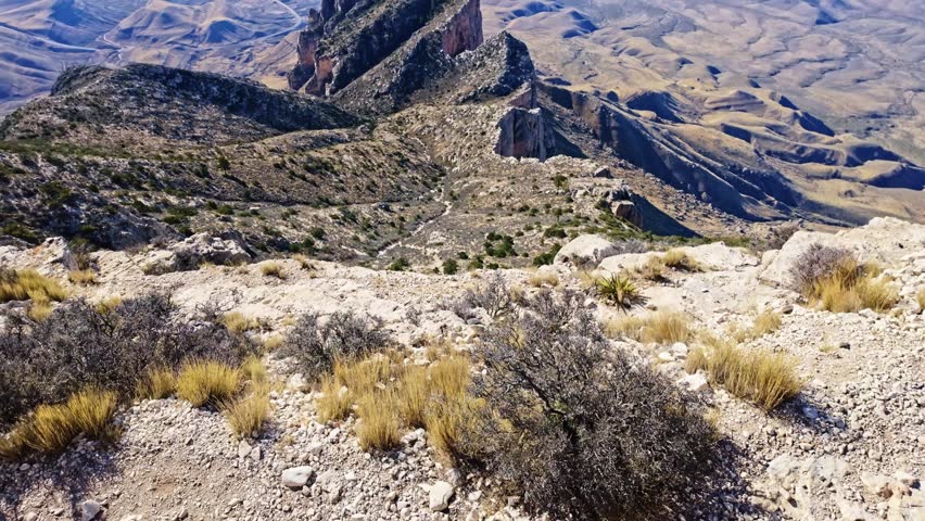 Guadalupe Peak View from Summit Trail in Guadalupe Mountains National Park Texas