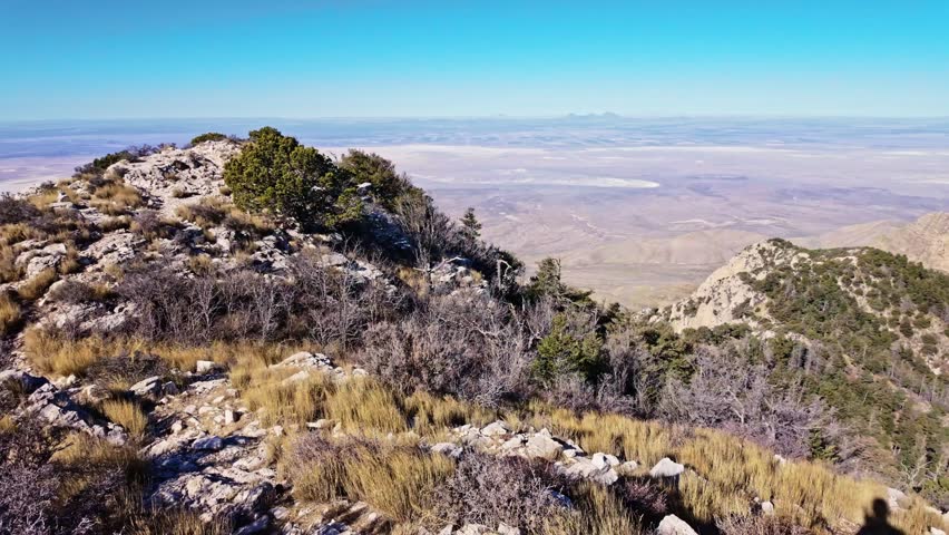 Guadalupe Peak View from Summit Trail in Guadalupe Mountains National Park Texas